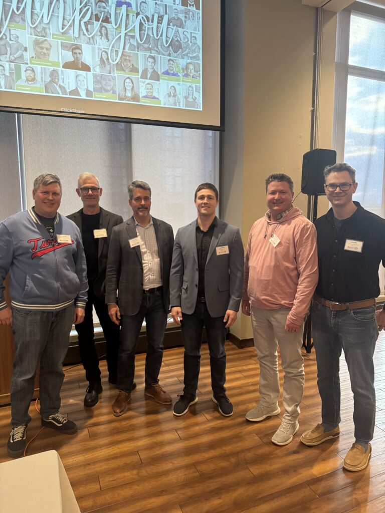 Erich Van Cleave with Bruce Case of Case Design and other Fred Case Award finalists